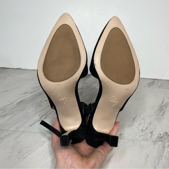 27 Edit Adelice Black Suede Pointy Toe Pump 8 1/2 M - Picture 12 of 13